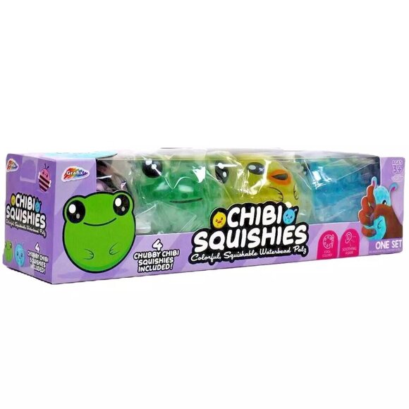 Chibi Squishies Stress & Sensory Balls - Colorful Waterbead 4 Pack - Picture 1 of 5